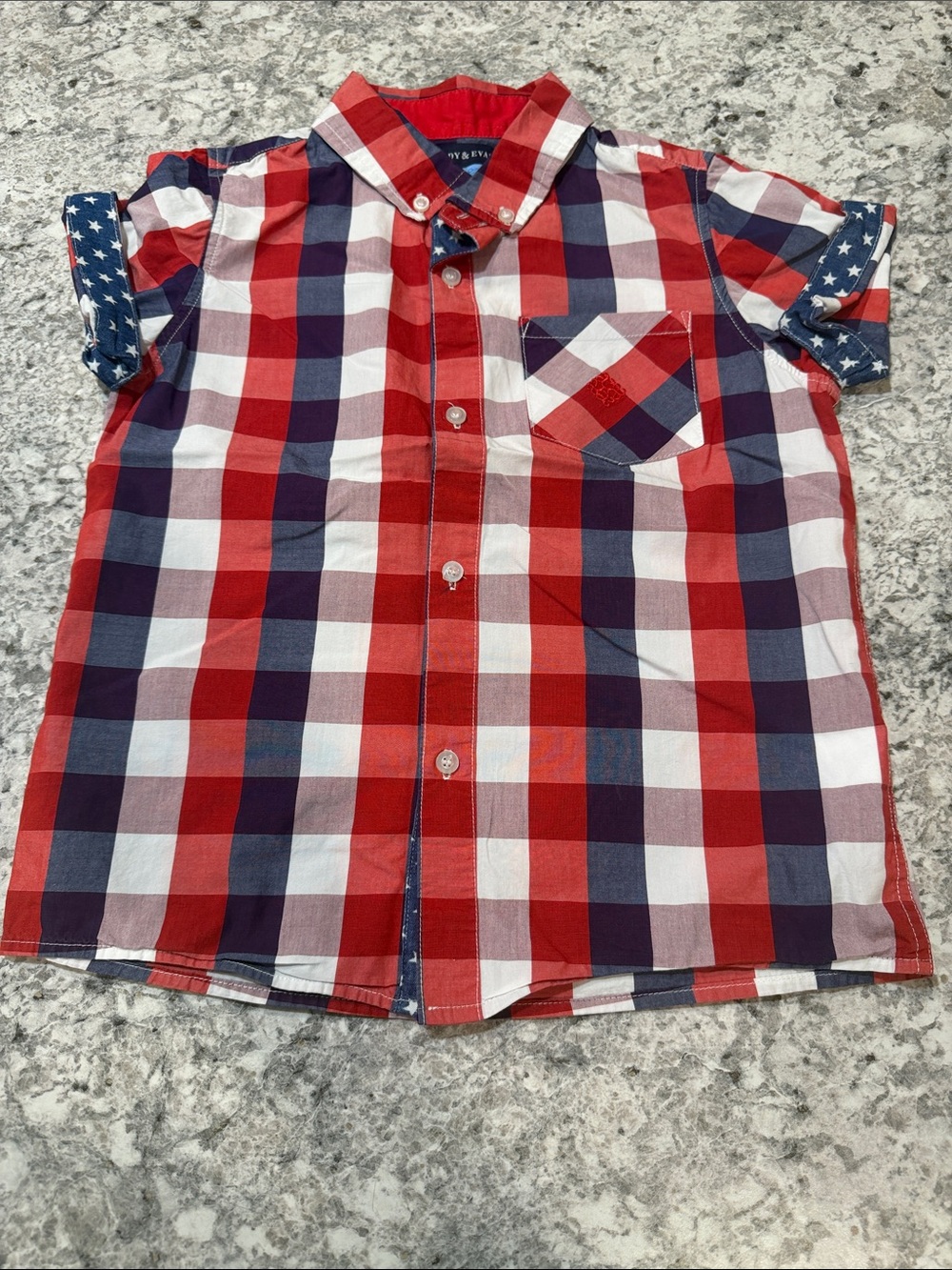 Andy & Evan Red, Navy & White Plaid Button-Down Shirt